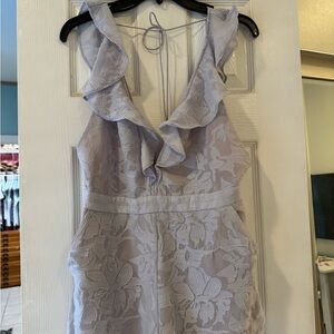 Free People Ruffled Lace Halter Romper in Lavender